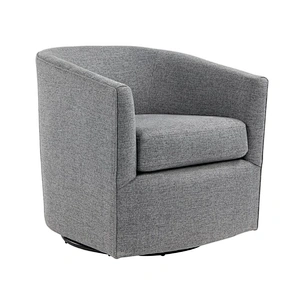 Cheap Price Living Room Furniture  Grey Linen Material Simple Rotatable Sofa Chair