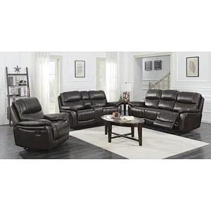2019 Newest Design American Style Luxury  Leather Living Room Furniture  Recliner Sofa