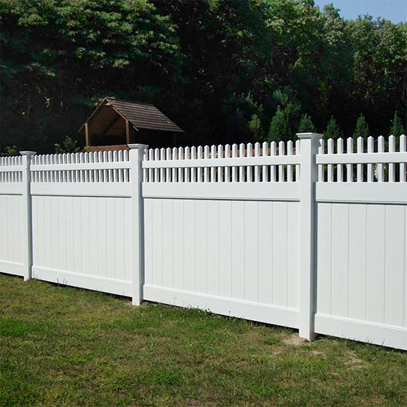 Picket-Top Vinyl Plastic PVC Privacy Fence