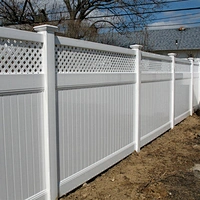 Lattice-Top Plastic Vinyl PVC Privacy Fence - White