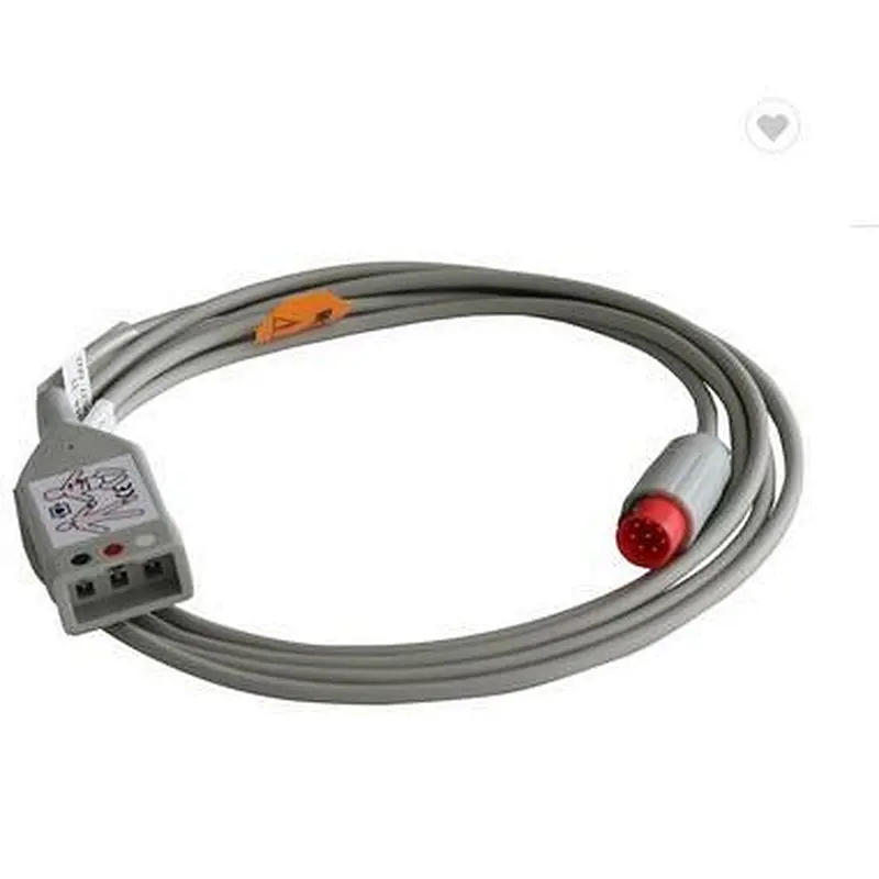 One-piece ECG cable and leadwires 3leads 5 leads snap clip for Bionet BM3