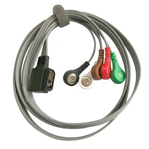 Compatible HP Digitrak Plus 24 Hour Holter 3100A 5-Lead Snap AHA M4725A