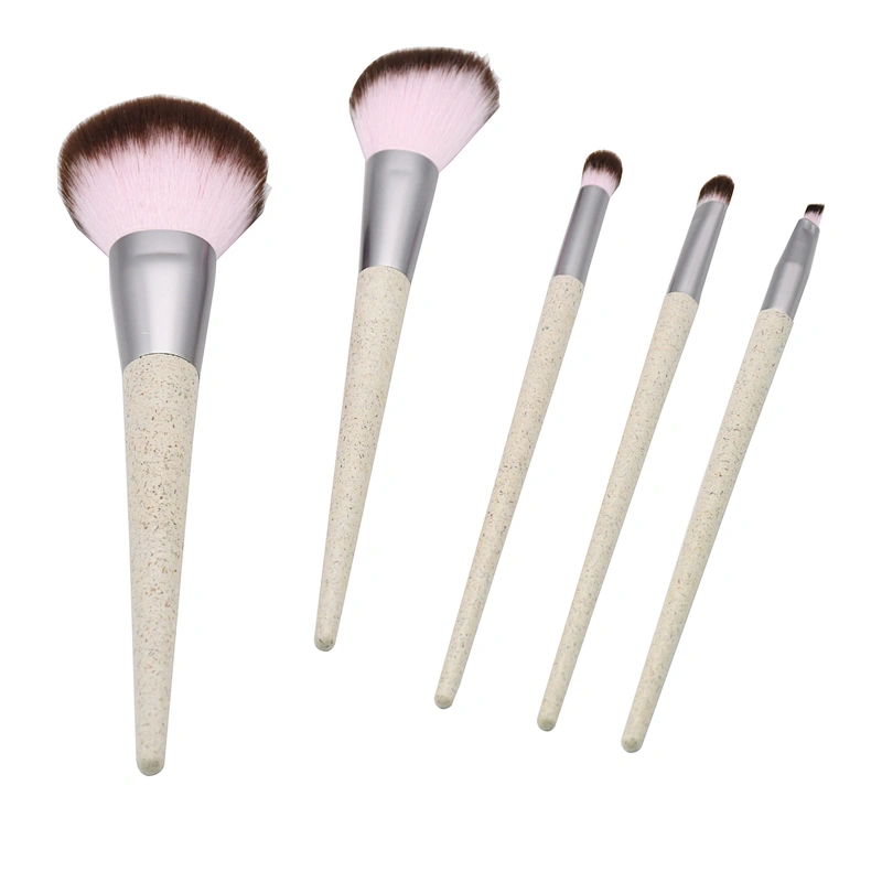 Factory price wheat straw material makeup brush biodegradable eco-friendly cosmetic brush wholesale