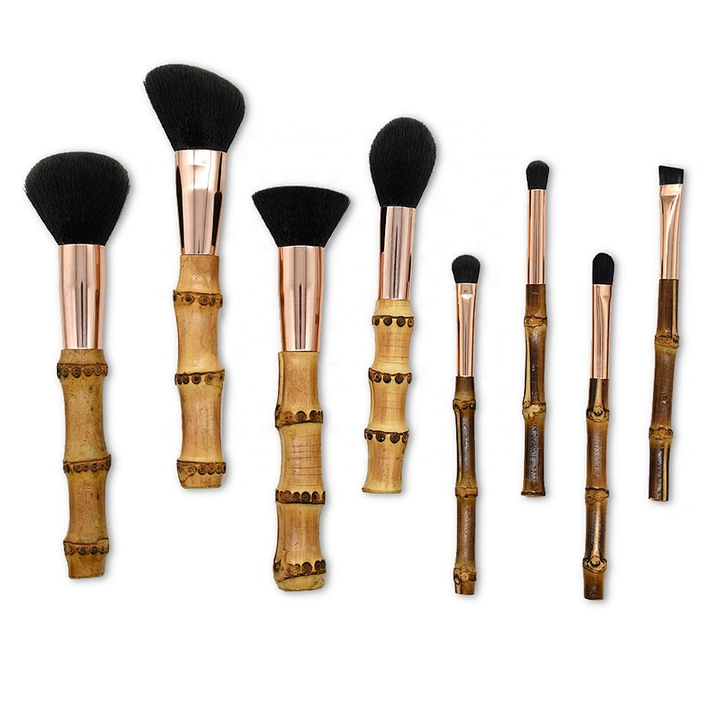 11Pcs Professional Bamboo Makeup Brush Set With Classic Bamboo Handle Kit.