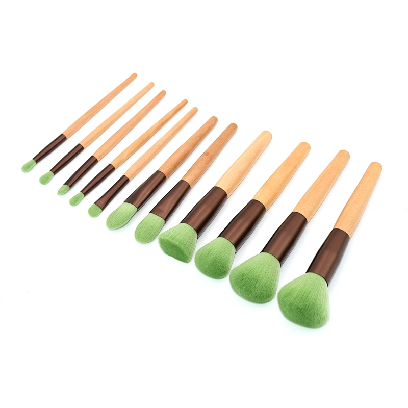 2019 hot-sale Low MOQ makeup brush  vegan hair bamboo handle cosmetic  brushes