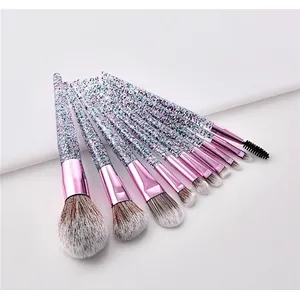 Hot Selling Glitter Handle Makeup Brush 10pcs Cosmetic Brush Facial Brush