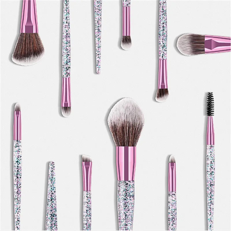 Hot Selling Glitter Handle Makeup Brush 10pcs Cosmetic Brush Facial Brush