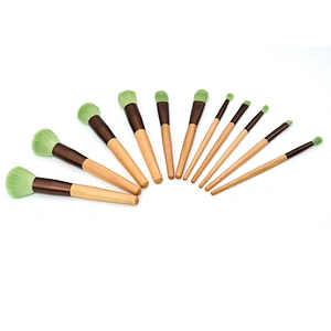 2019 hot-sale Low MOQ makeup brush  vegan hair bamboo handle cosmetic  brushes