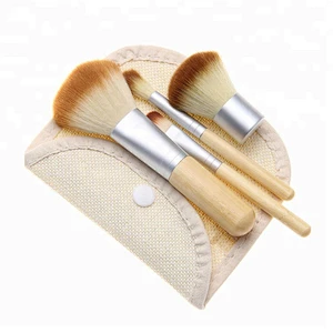 free sample make up brush set bamboo handle makeup brush with bag