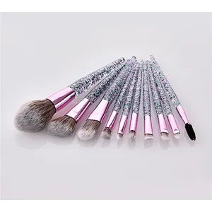 Hot Selling Glitter Handle Makeup Brush 10pcs Cosmetic Brush Facial Brush