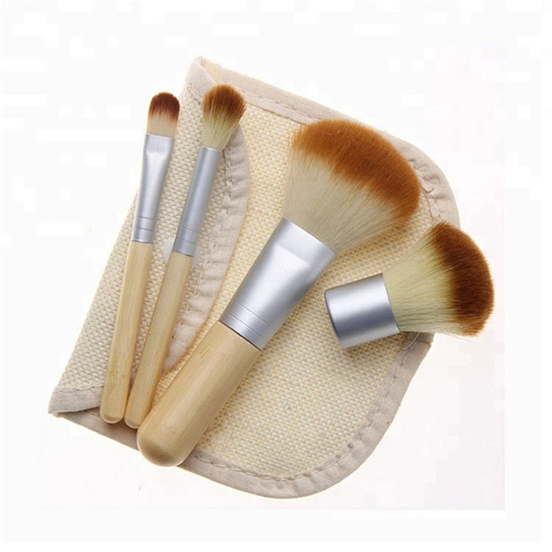free sample make up brush set bamboo handle makeup brush with bag