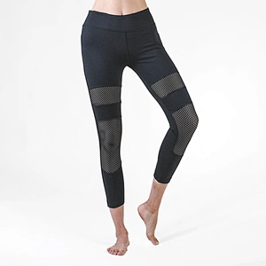 Sexy Wholesale Women Fitness Exercise Wear Tight Yoga Pants High Quality Quick Dry Sports Gym Black Mesh Tights