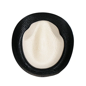 Wholesale Black Paper Braided Straw Mens Trilby Hat