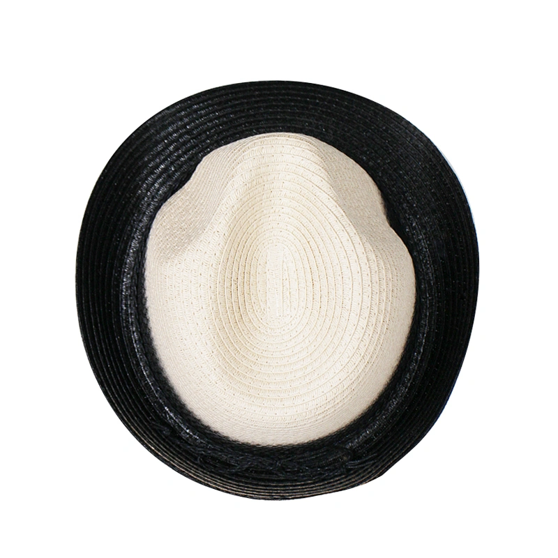 Wholesale Black Paper Braided Straw Mens Trilby Hat