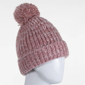 2020 Fashion winter hat fake fur  pom pom knitted custom Beanie