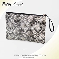 Ladies big pp checked clutch bag