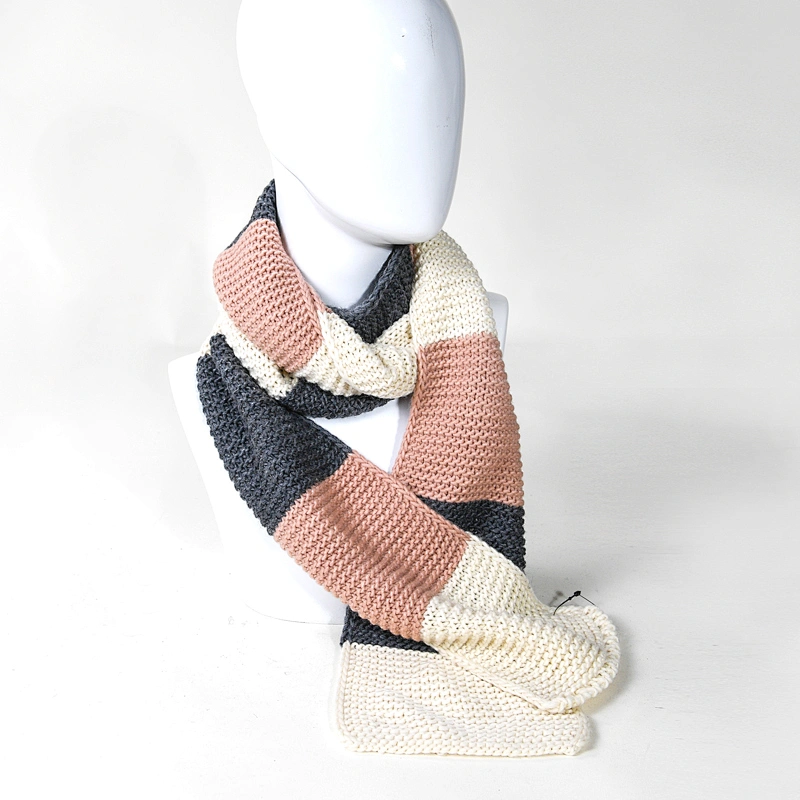 Popular Winter acrylic knitted scarf and hat set