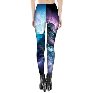 Womens Stripes  Digital Printing Leggings Stretchy Tights