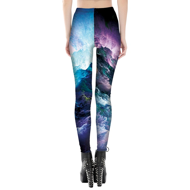 Womens Stripes  Digital Printing Leggings Stretchy Tights
