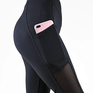 Women Push Up Leggings Casual Workout Black Polyester Leggings High Waist Leggings with Pockets