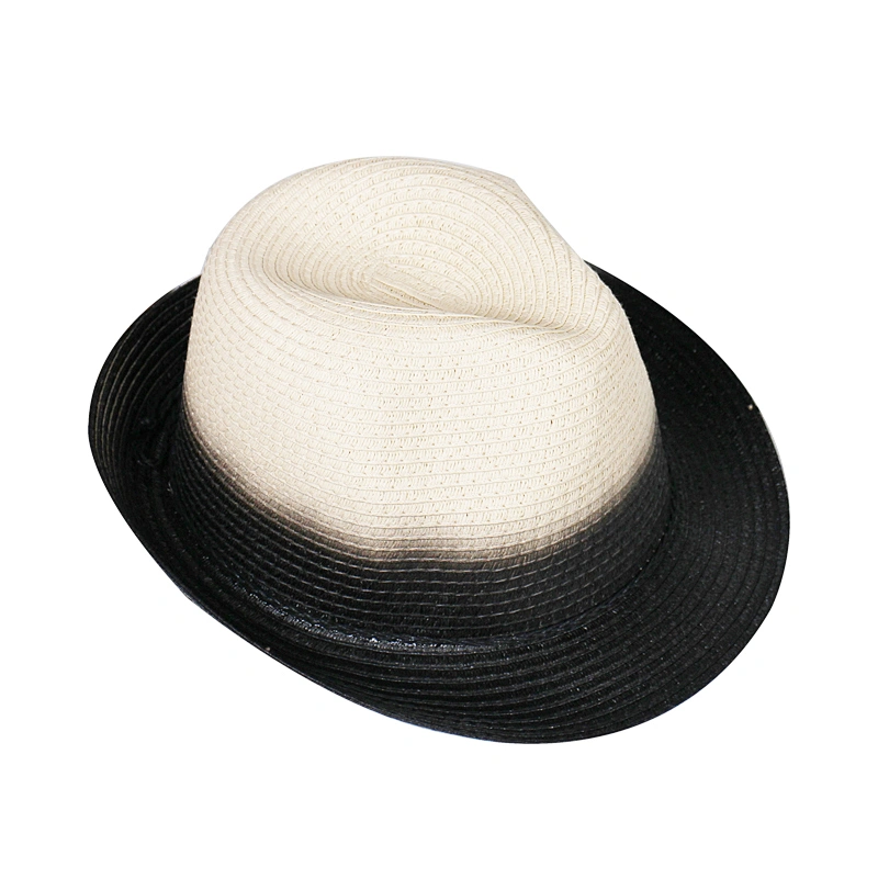 Wholesale Black Paper Braided Straw Mens Trilby Hat