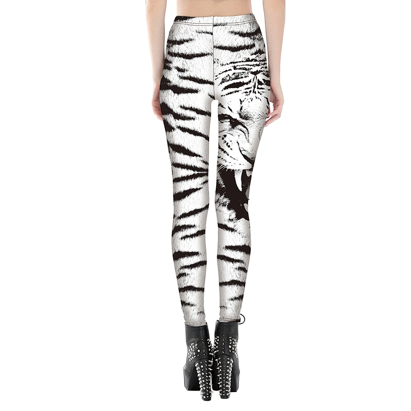 Woman Printed Leggins Full-Length Elastic Waist Active Fitness Sports Workout Pants