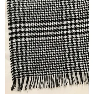 Black and white w bright stripes winter width fashon women acrylic woven scarf