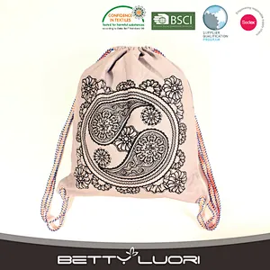 Fashion Printing Women Cotton Twill Rope bag