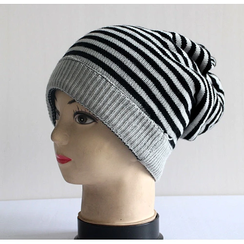 Fashion Multi Function Striped Knitted Hat Tuque Beanie