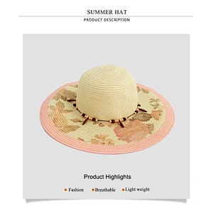 Fashion cheaper printed panama straw hat