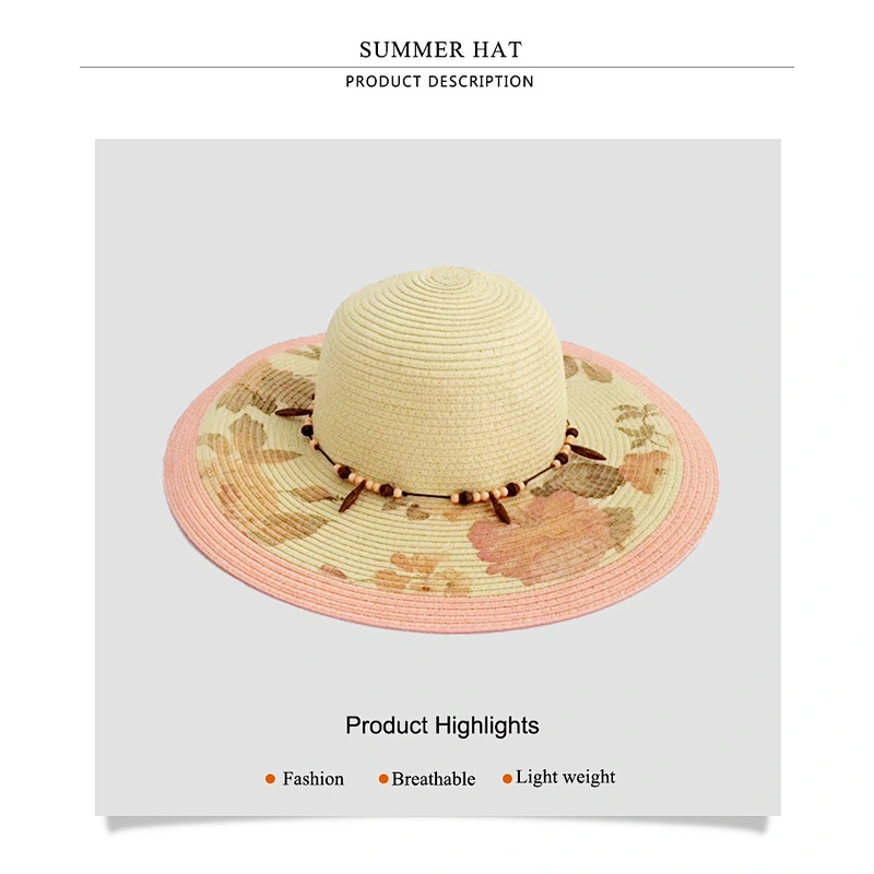 Fashion cheaper printed panama straw hat