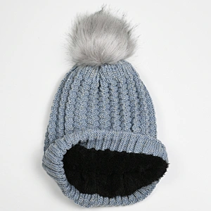 2020 Winter fashion acrylic w lurex kids knitted beanie hat