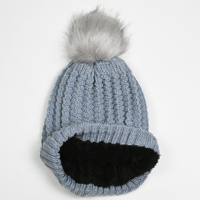 2020 Winter fashion acrylic w lurex kids knitted beanie hat