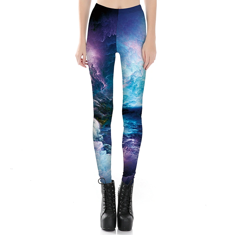 Womens Stripes  Digital Printing Leggings Stretchy Tights