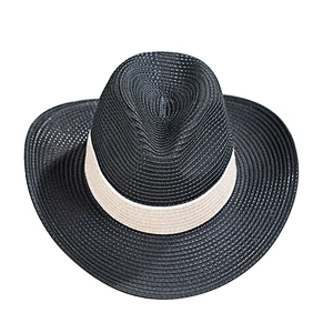 Wholesale Summer Anti- Sunshine Black Men Panama Jack Hat