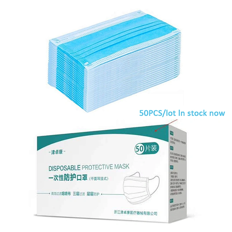 Factory Wholesale Small MOQ Non Woven Disposable 3ply Face Mask