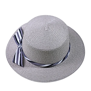 2019  High Quality Fashion Grey Summer Uv Protectionr Straw Boater Hat