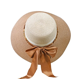 White and nature Summer 100%paper straw hats for women