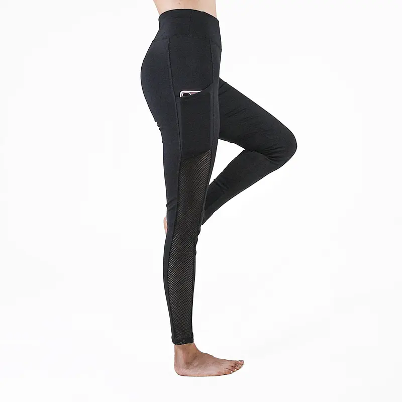 Women Push Up Leggings Casual Workout Black Polyester Leggings High Waist Leggings with Pockets