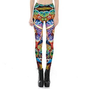 Women's Digital Printed Leggings High Waist Stretchy Ankle Sexy Pants
