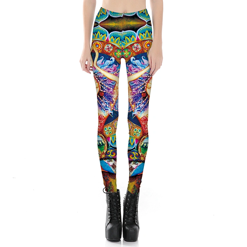 Women's Digital Printed Leggings High Waist Stretchy Ankle Sexy Pants