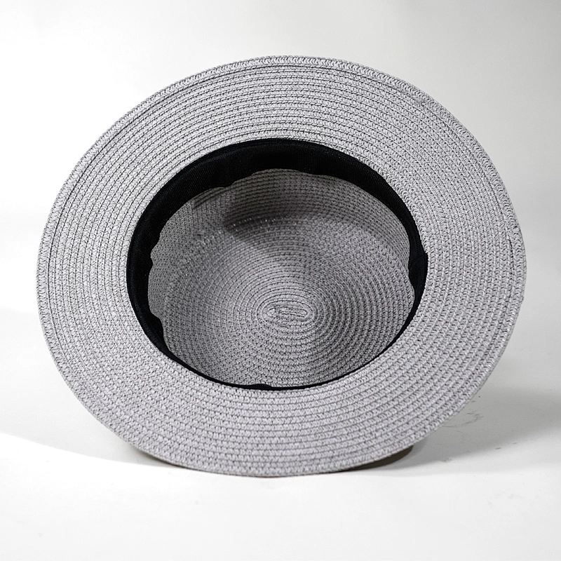 2019  High Quality Fashion Grey Summer Uv Protectionr Straw Boater Hat