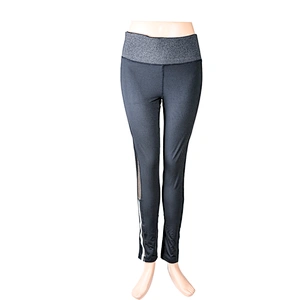 Popular 100%polyester Grey melange yoga mesh legging