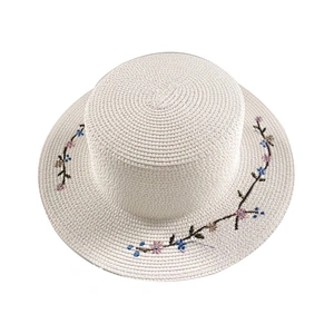 Made in China Stylish Sun  emborided flowers paper straw hat