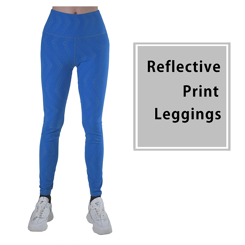 Women Digital printed Reflective Legging gym capris Athletic printed leggings