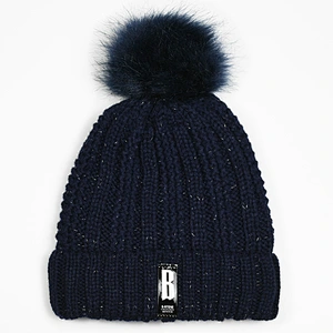 2020 Fashion women 's Wholesale winter custom knitted w fake fur  pom pom beanie hat