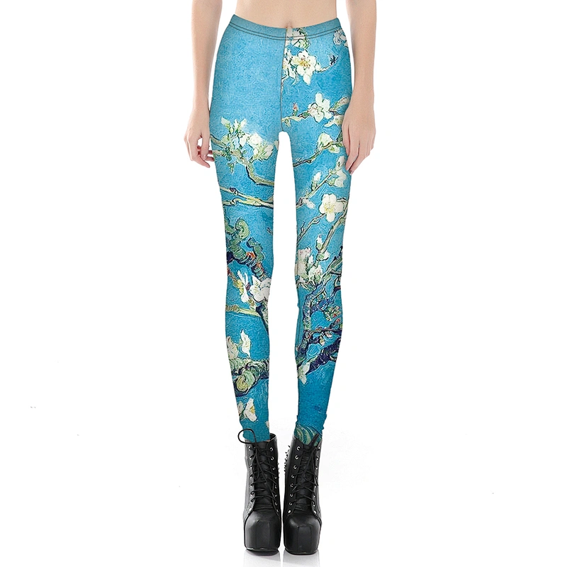 Newest Elastic Slimming  Digital Printing  Leggings Footless Tights