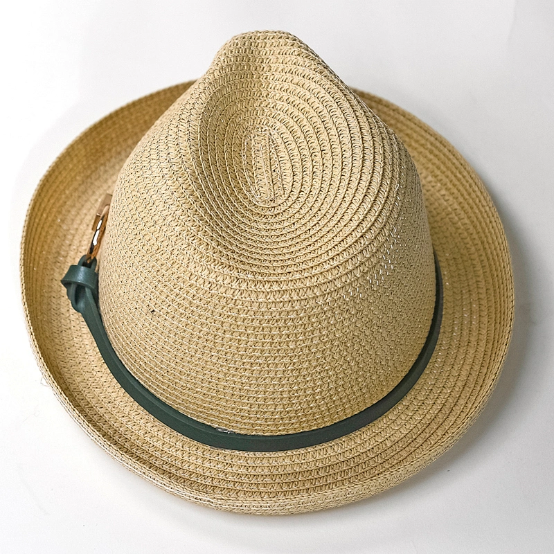 Summer Cool metal accessories natural wholesale straw cowboy hats