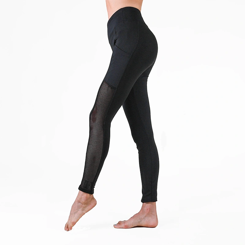 Women Push Up Leggings Casual Workout Black Polyester Leggings High Waist Leggings with Pockets