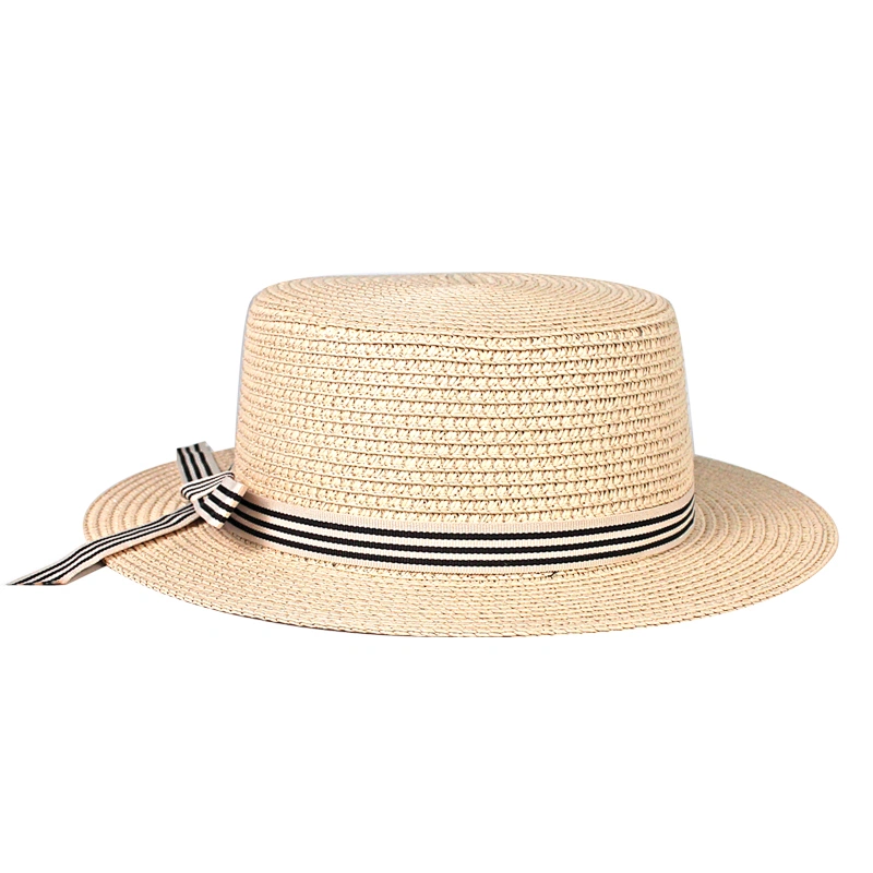Wholesale China Natural Color Summer natural girl straw boater hat wholesale